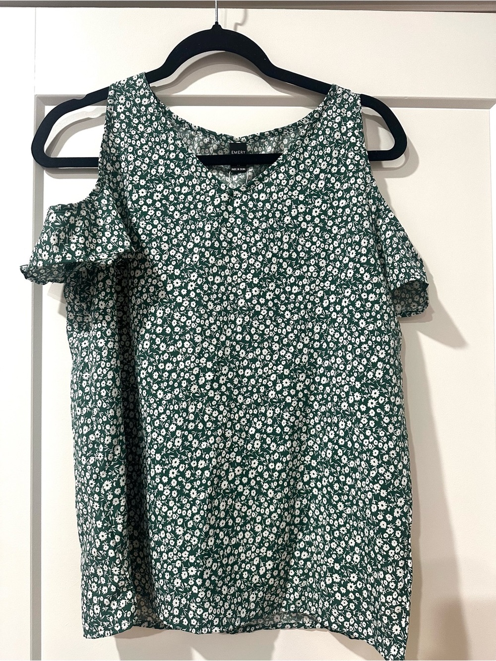 Green Floral Cold-Shoulder Camisole - Emery Rose